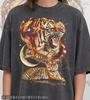 Vintage Tiger 90s Graphic Comfort Colors® Tshirt, Animal Lover Retro Moon Faded T-Shirt, Nature Y2k Streetwear, 2000s Tiger Gift