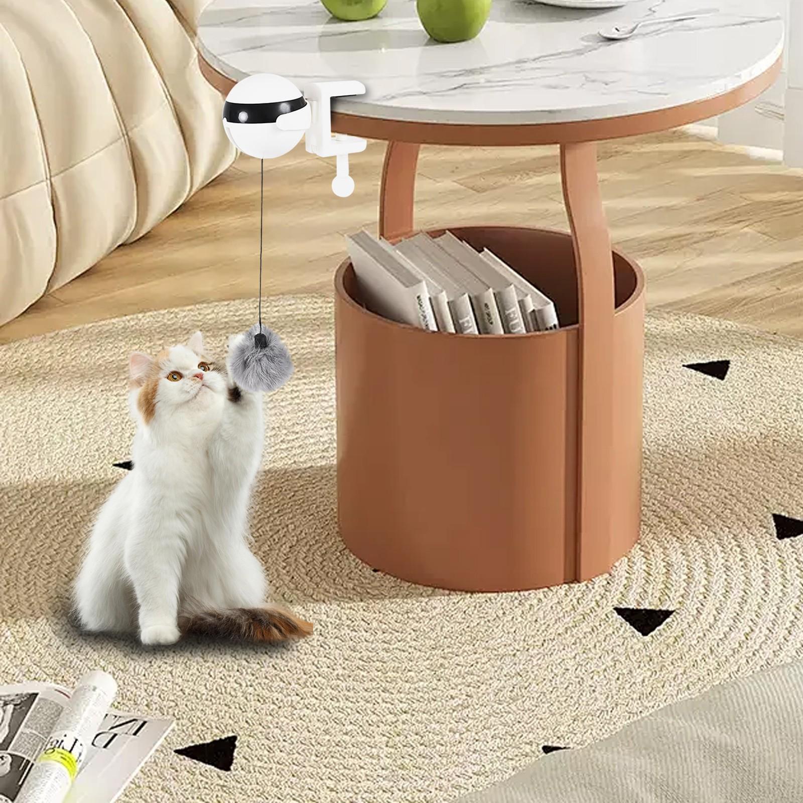 

Интерактивные игрушки для кошек, предназначенные для кошек, живущих в помещении, электронные игрушки для кошек с плюшевыми шариками, автоматически поднимающиеся забавные игрушки для кошек, предназначенные для кошек One Size