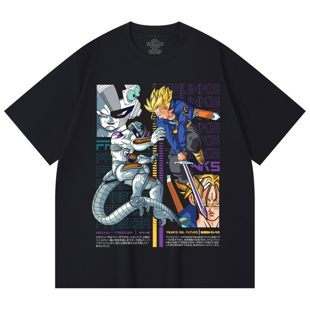 230 Gsm 100% Cotton Dragon Ball V50 Trunks Freeza Print Unisex Heavy Cotton T Shirt