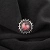 Black Rhodonite Gemstone Jewelry, 925 Solid Sterling Silver Ring Handmade Gorgeous Silver Chain Ring For Wedding Gift