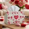 1pc Romantic Vintage Valentine'S Day Tissue Box - Heart Bow Red - Perfect for Holiday Parties & Home Decor, Measuring 17.02*25.91 Cm, Ideal for Valent