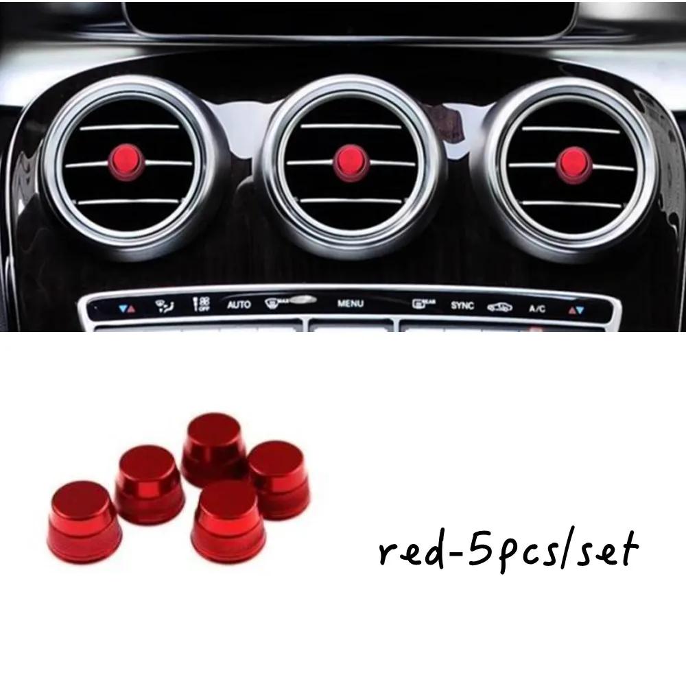 2025 Hot Racing Grills Alloy Car Central Air Conditioning Vent Outlet Ring Trim Cover Stickers For Mercedes Benz C GLC Class W20