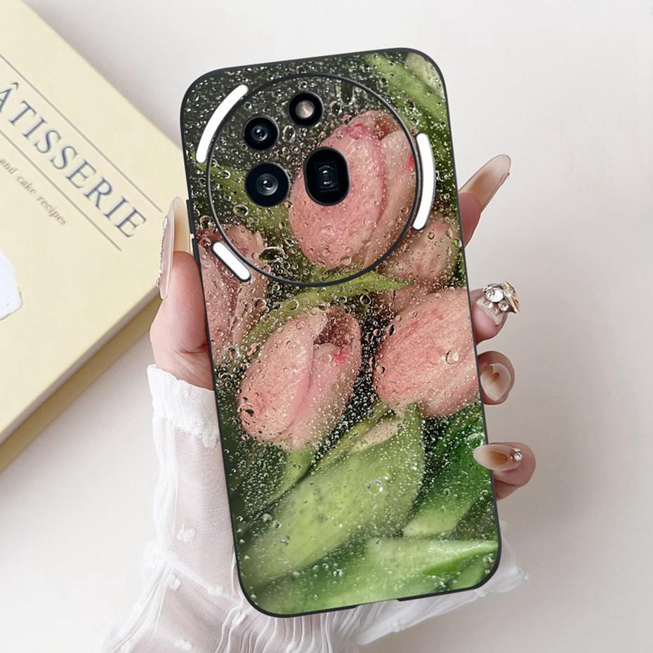 Beautiful Floral Painting Phone Case For Nothing Phone (3a) Pro Black Silicone Soft Cover For Nothing Phone3a 3a Pro Bumpers