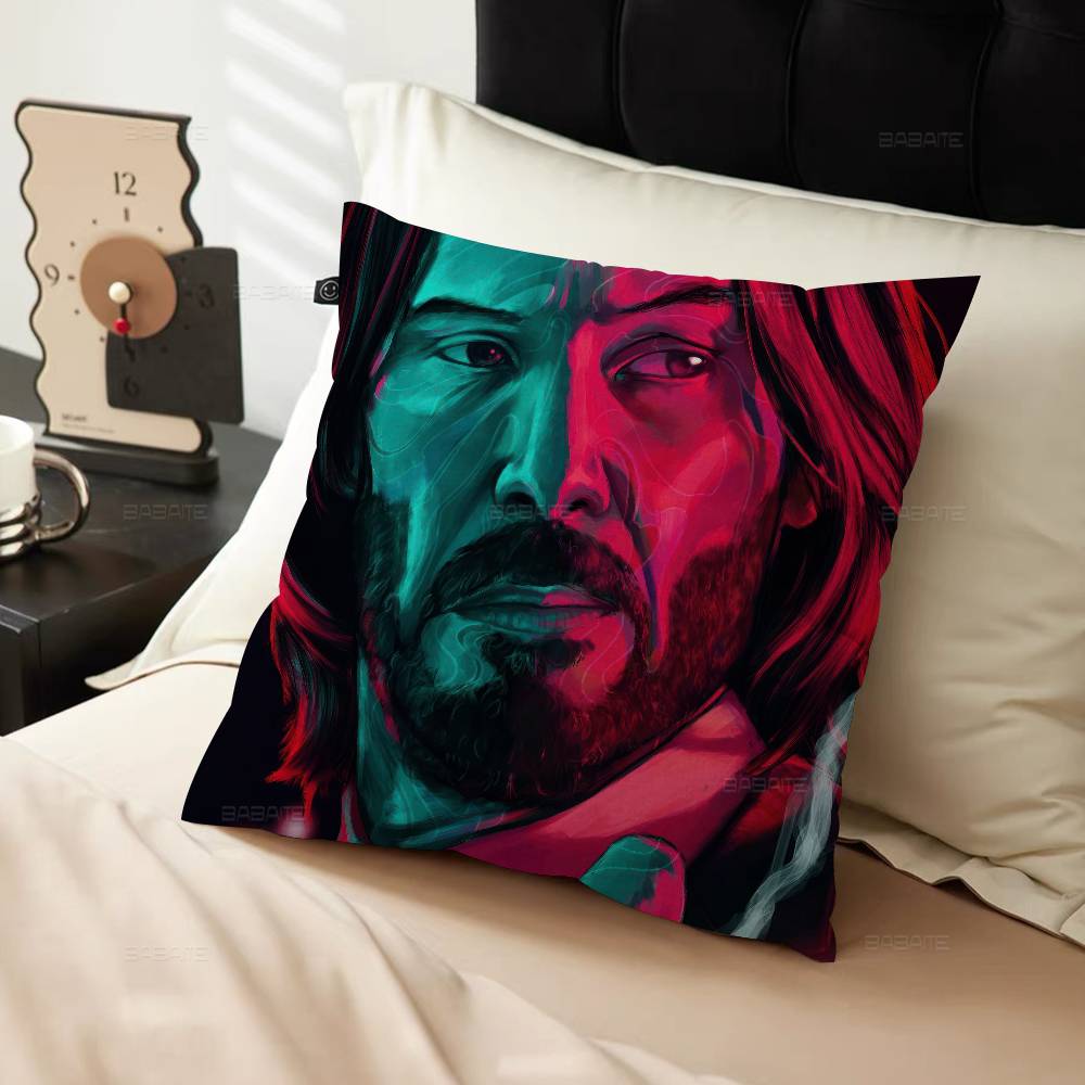 Action Movie J-John Wick Cushion Cover Car Throw Pillow Case For Sofa Car Christmas Gift 40X40Cm 45X45Cm