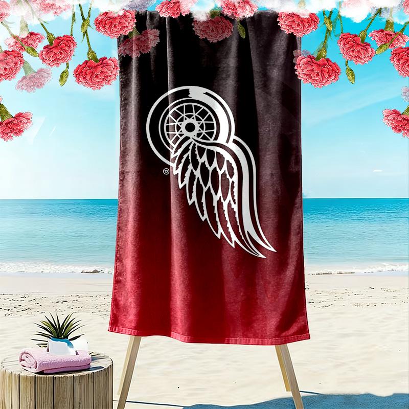Detroit Red Wings2 Print Beach Towel, Large Soft Quick Dry Towel for Beach Camping Swimming