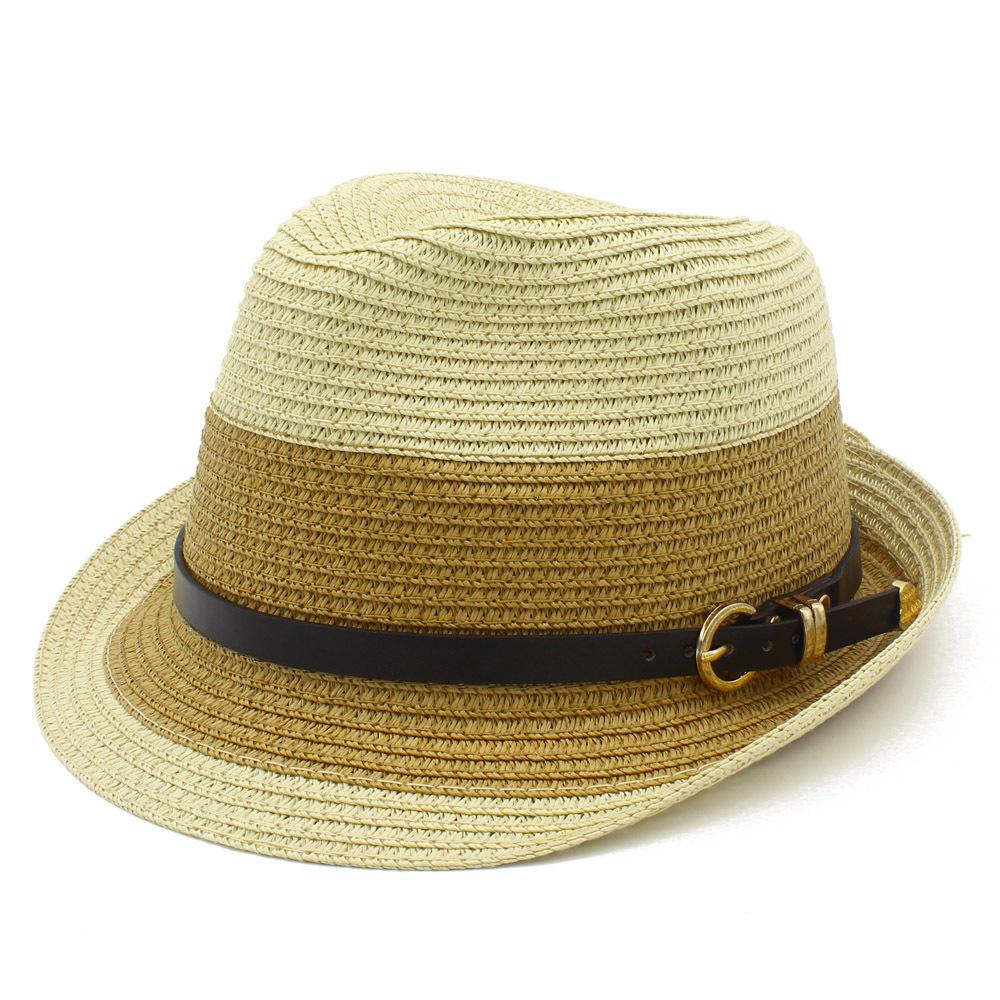 Summer color matching personalized Panama hat British jazz cool hat trendy brand sun hat fashionable versatile couple straw hat