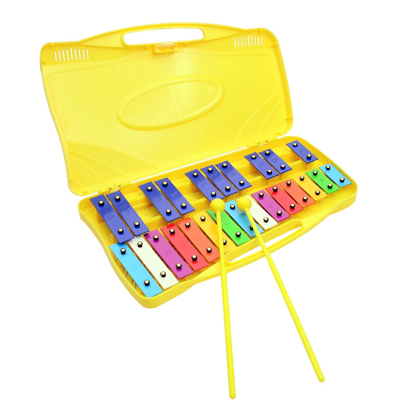 

BQKOZFIN Colorful Metallophone, 25 Notes, Orff Instrument, Tabletop Metallophone, Percussion, Musical Gift, Music Education Tool, Musical Teaching