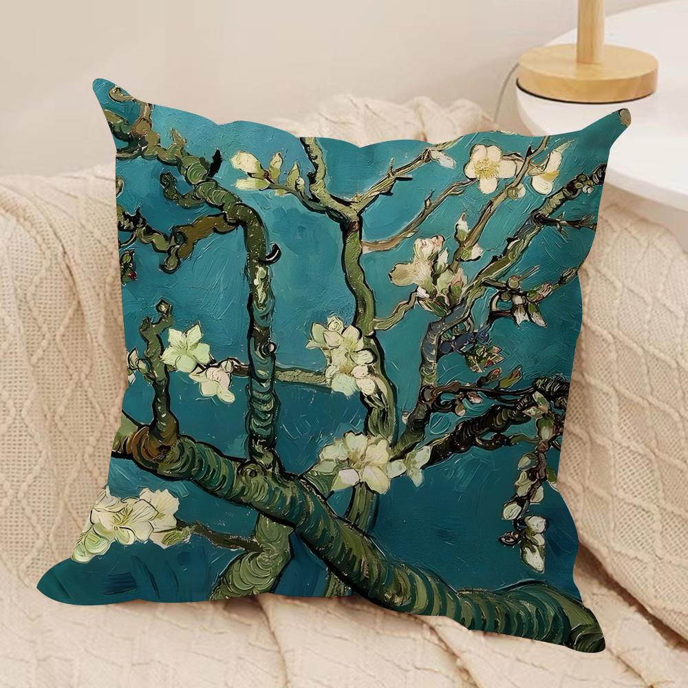 VanGogh oil paintings Cushion Cover Soft Plush Fabric DoubleSided Printed Cushion Covers for All Seasons Modern HomeDecor Gift