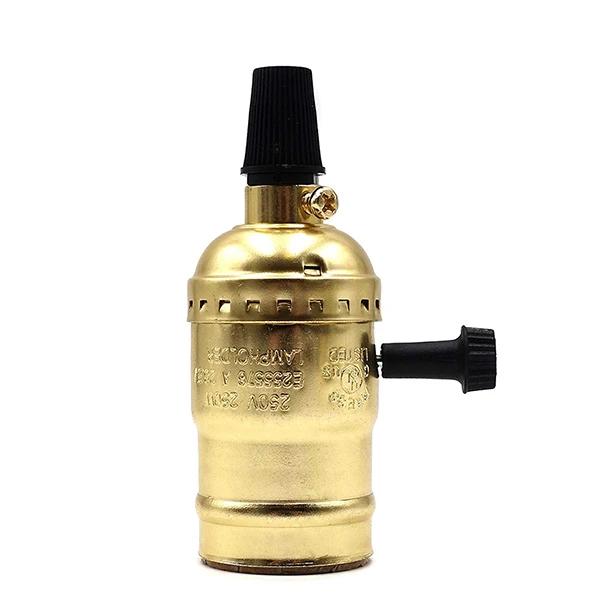 Suport lampă vintage Cablu Suport lampă Comutator cu buton Accesorii de iluminat Edison Vintage Suport lampă din cupru E27 Bar Restaurant