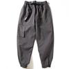 Cargo Pants Men's Winter Fleece-lined Thick Casual Trousers Bags Japanese-Style Retro Functional Thick Heattech Ankle Banded Pants Tide