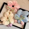 Elastische Blumen-Scrunchies Übergröße Große Haargummis Trendiger Überzogener Haarring Täglich