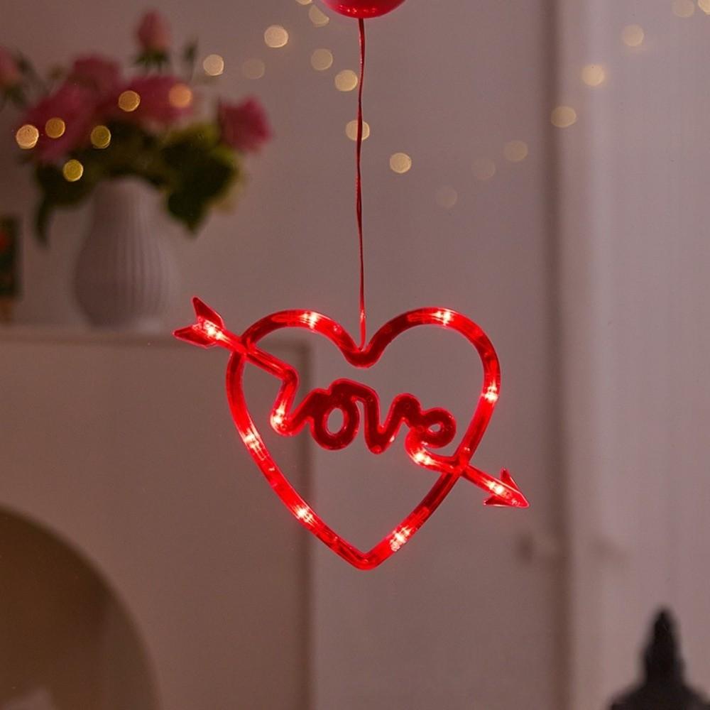 Creative Heart Curtain Fairy Light Waterproof Romantic Valentine Day LED String Lights Beautiful Rose Color