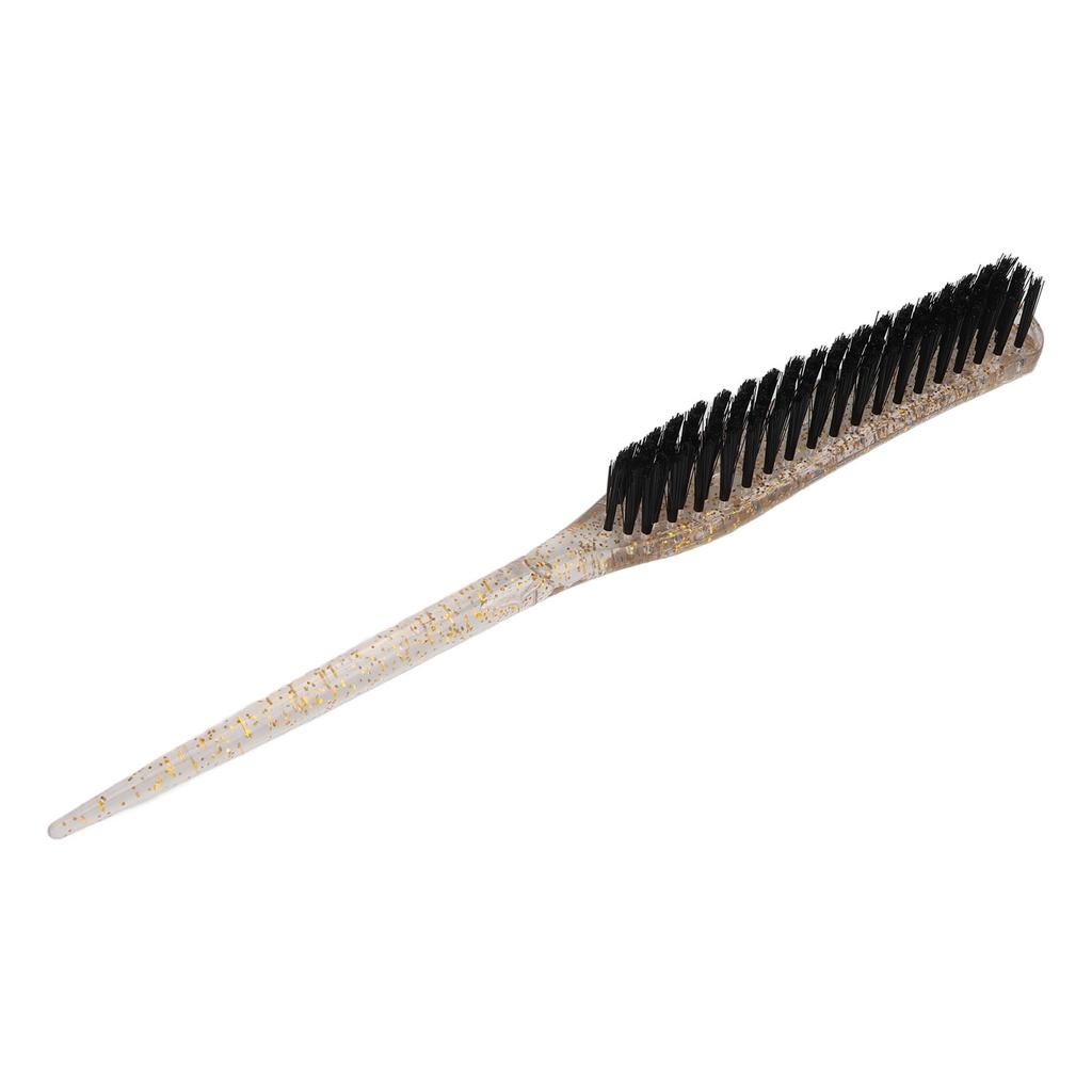 Rat Tail Teasing Brush Glitter Handle Soft Nylon Back Combing Teasing Hair Brush for Back Combing