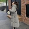 Women's Green Down Jacket Hooded Long Cotton Clothes Winter New Korean Fashion Loose Oversized Warm Thicken Windproof Coat Tops