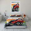 Red motorcycle racing design. Bedding sets Duvet cover sets Duvet covers Pillowcases(1*Duvet Cover 2*Pillowcases without duvet insert)