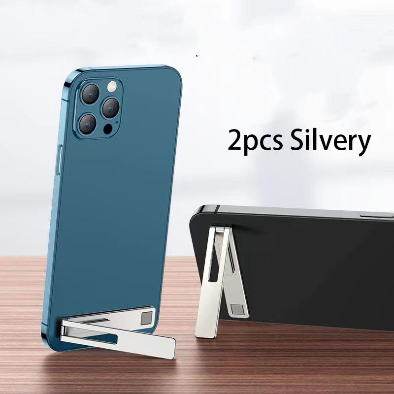 Ultra-thin Metal Folding Mobile Phone Mini Holder Invisible Back Stick Phone Desktop Bracket Alloy Portable Phone Support Stand