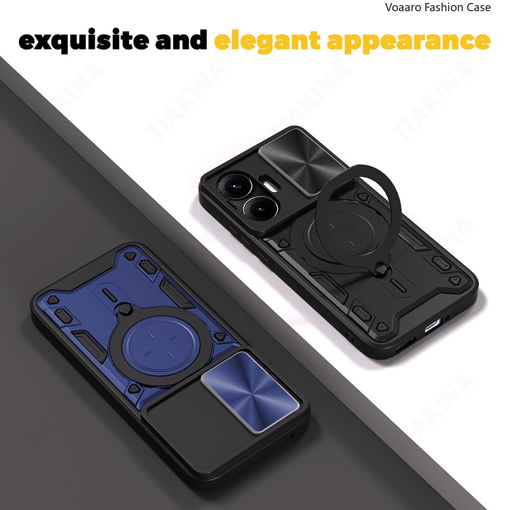 Slide Lens Camera Armor Funda for POCO F7 5G Case for Xiaomi Redmi Turbo 4 Pro 5G Case Magnetic Ring Kickstand Holder Cover