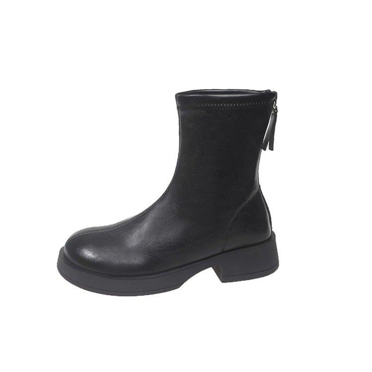 [Yushilai] Leather Merad Martin Boots Women's 2025 New Autumn and Winter Thick-soled Height-increasing Versatile Short Boots