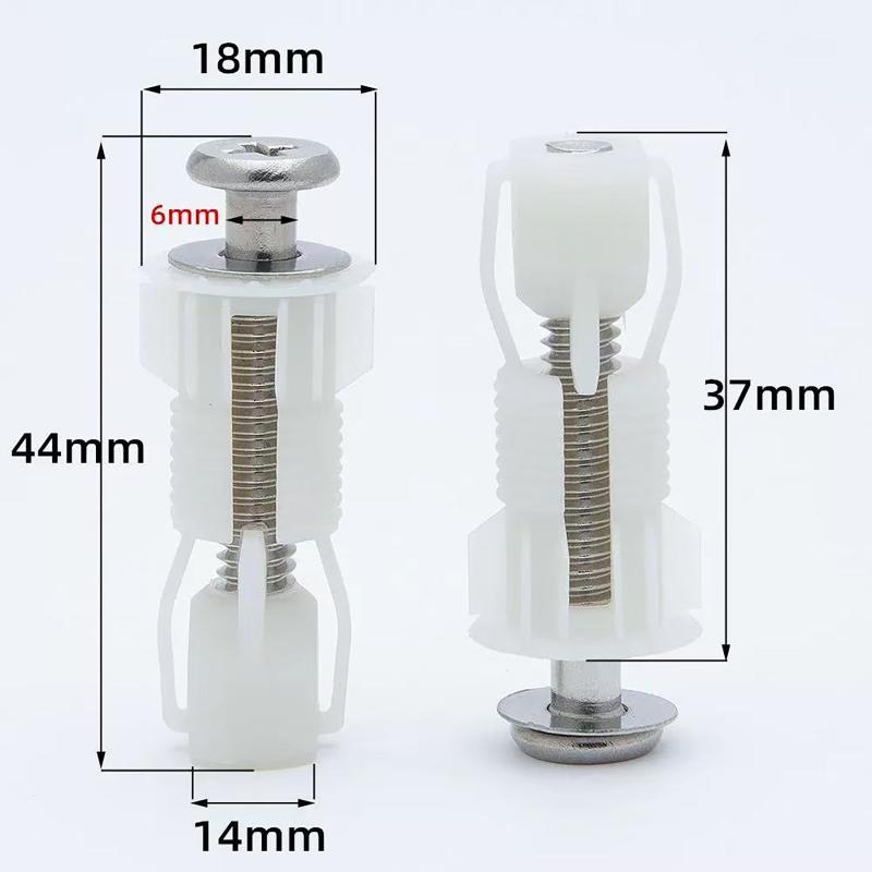 4Pcs Toilet Lid Fixing Screw Replacement Fitting Kit With Nut Cover For Wc Pan Bathroom Hardware Toilet Cover Screws Accessories