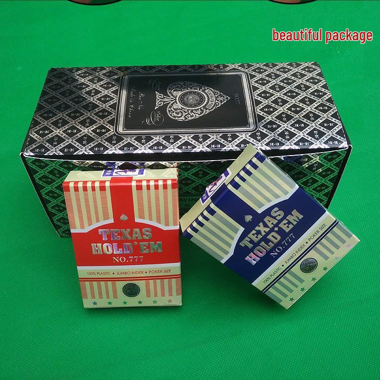 New Ben Niu 777 Texas Hold'em Large Print Frosted Plastic Poker Cards - Waterproof & Durable