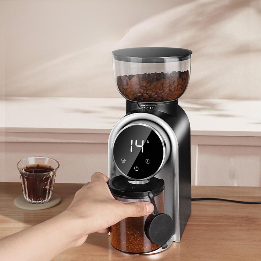 Smart Display Electric Coffee Grinder – 25 Grind Settings for Espresso and More, Adjustable Burr Grinder for Home and Office Use