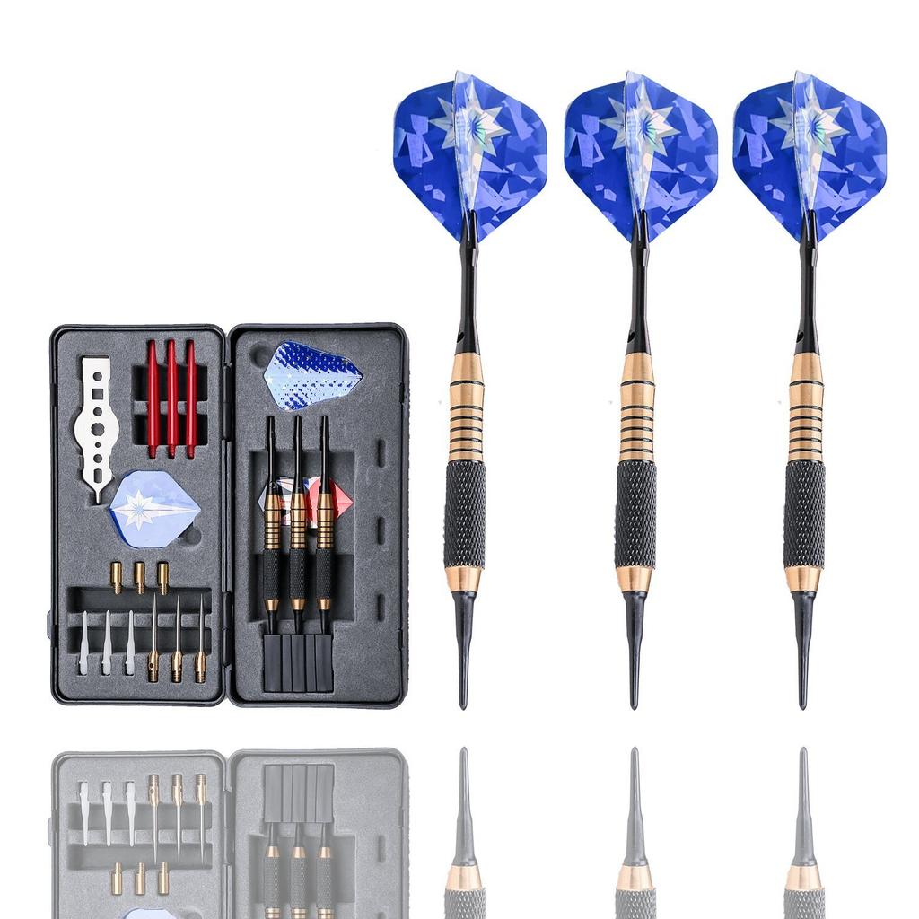 Win.max Langlebiges, Anpassbares Doppelspitzen-Dartpfeil-Set Stahl- und Softtip-Pfeile mit Köcher Benutzerdefinierte Flights & Nylon-Shafts (Metall)