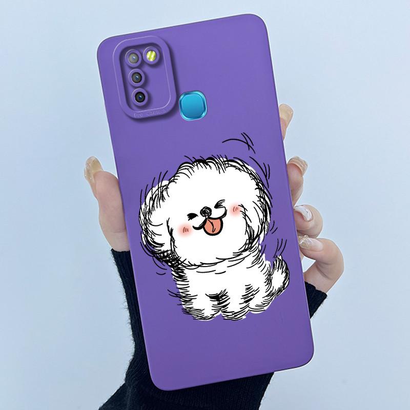 For Infinix Hot 10 Lite Smart 5 Hot 11 G37 10S 10T 10i Case Lovely Cartoon Cat Liquid Silicone Soft Shockproof Back Cover Capa