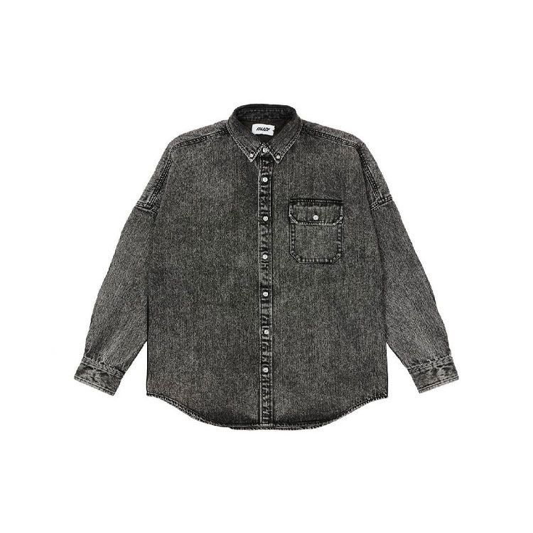 Palace Denim Washed Shirt with Back Logo Unisex Tops Black P20SHT008