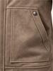 AIOPESON Men Vintage Business Jacket Faux Suede Zip Up Lapel Collar Pockets Ribbed Cuffs Color Block Slim Fit Spring Autumn Coat