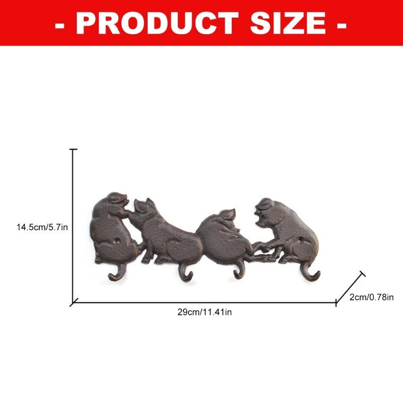 Sturdy Cast Iron Construction 4 Pork Chop Hook for Daily Use in Outdoor and Indoor Spaces
