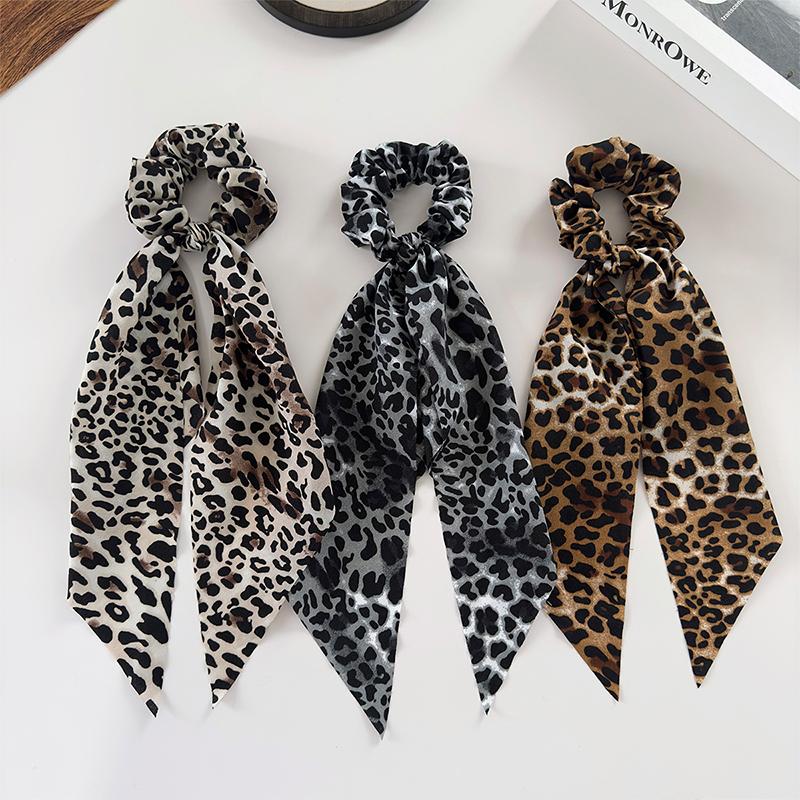 3Pcs Leopard Print Bow Headband Headband High Elasticity Colonic Hair Ring Female Ponytail Headband Headband Hair Accessory