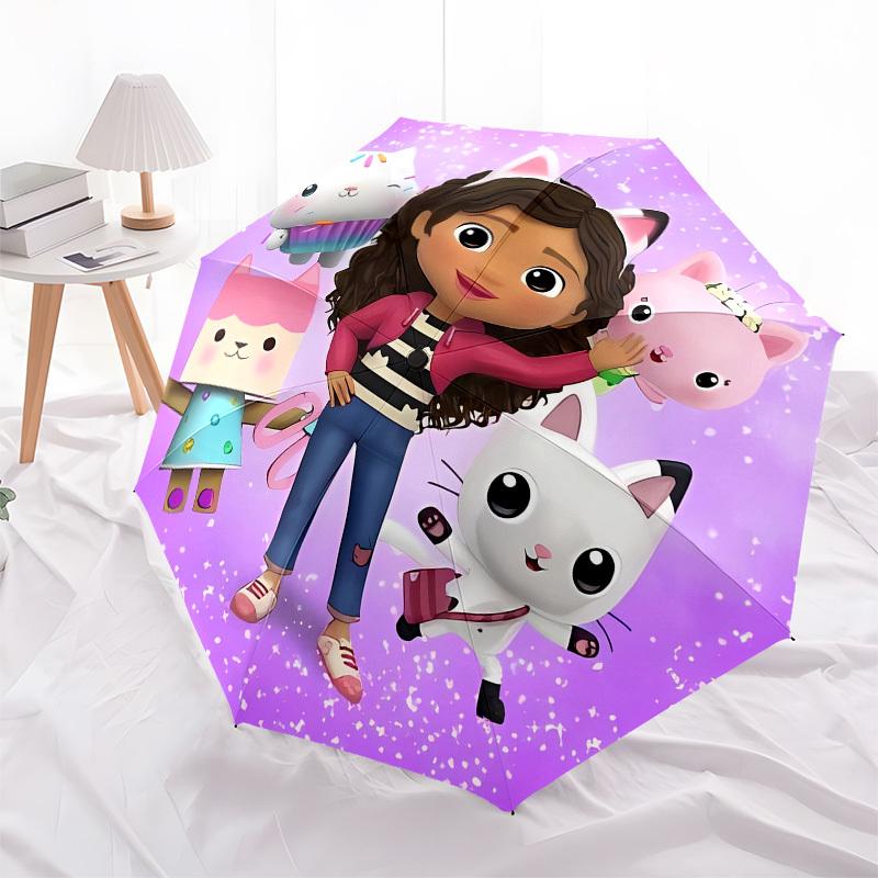 Girlfriend and Cats Automatic Opening and Closing, 8 Rib Structure Portable Umbrella, Suitable for Men and Women In All Seasons Perfect Gif
