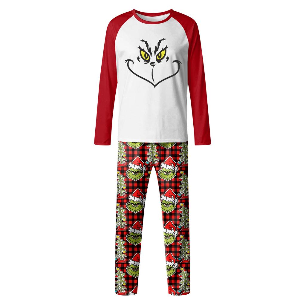 Print Cute Family Set Pajamas, Home Clothes, Family Set Long Sleeve Top Pants Set