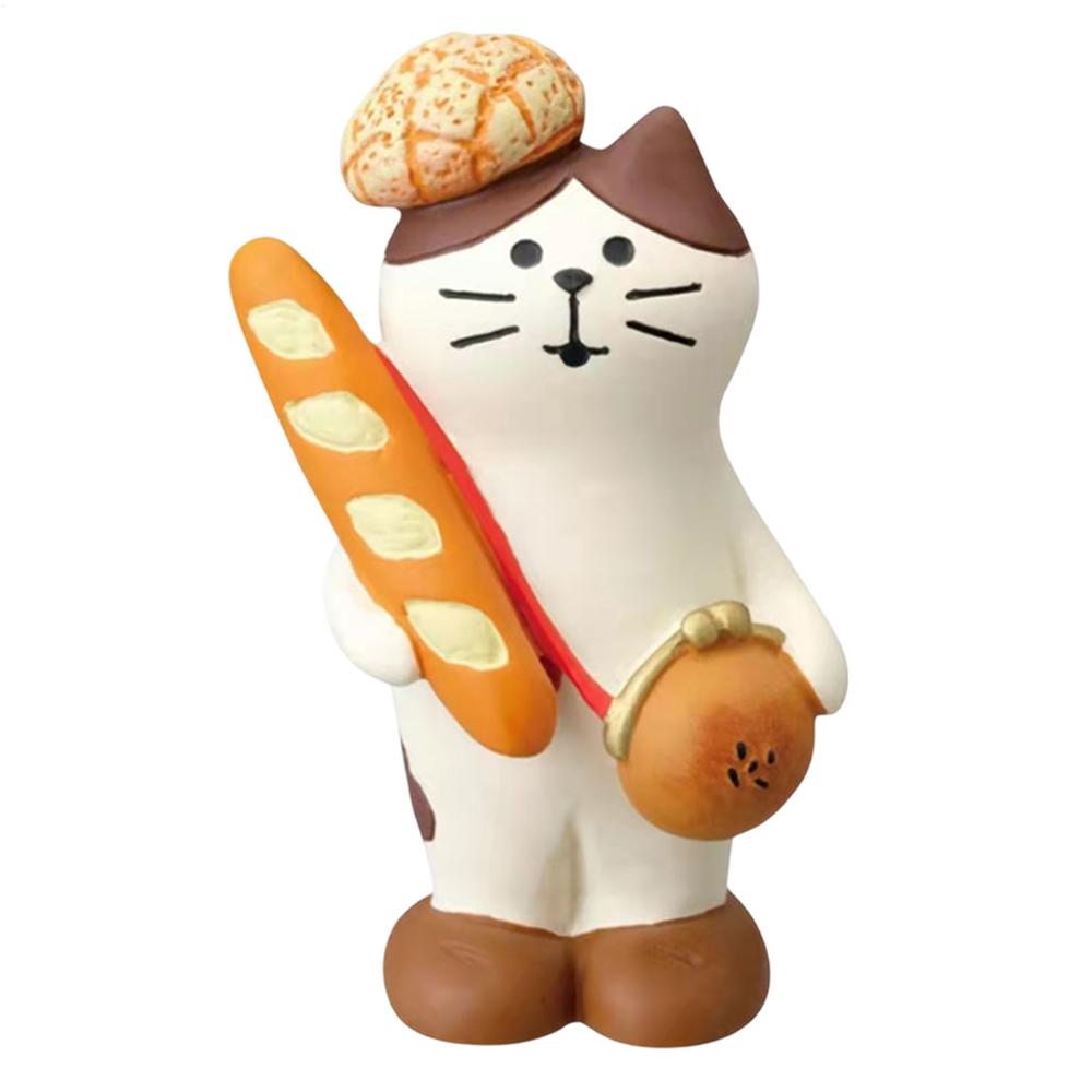Miniature Cat Figurines Micro Scene Coffeeshop Bookshelf bakery Decoration Garden Resin Craft Japanese style Miniature Ornament