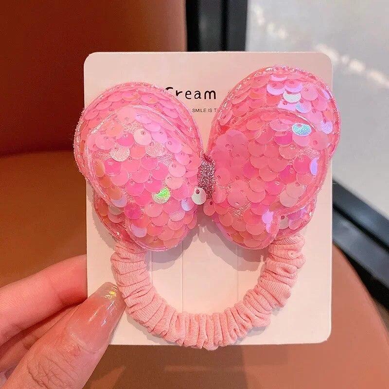 1pc Laser Sequins Bow Hair Clips Girls Children Headdress Bangs Side Duckbill Clip Sweet Cute Hair Styling Accessories Hairbands