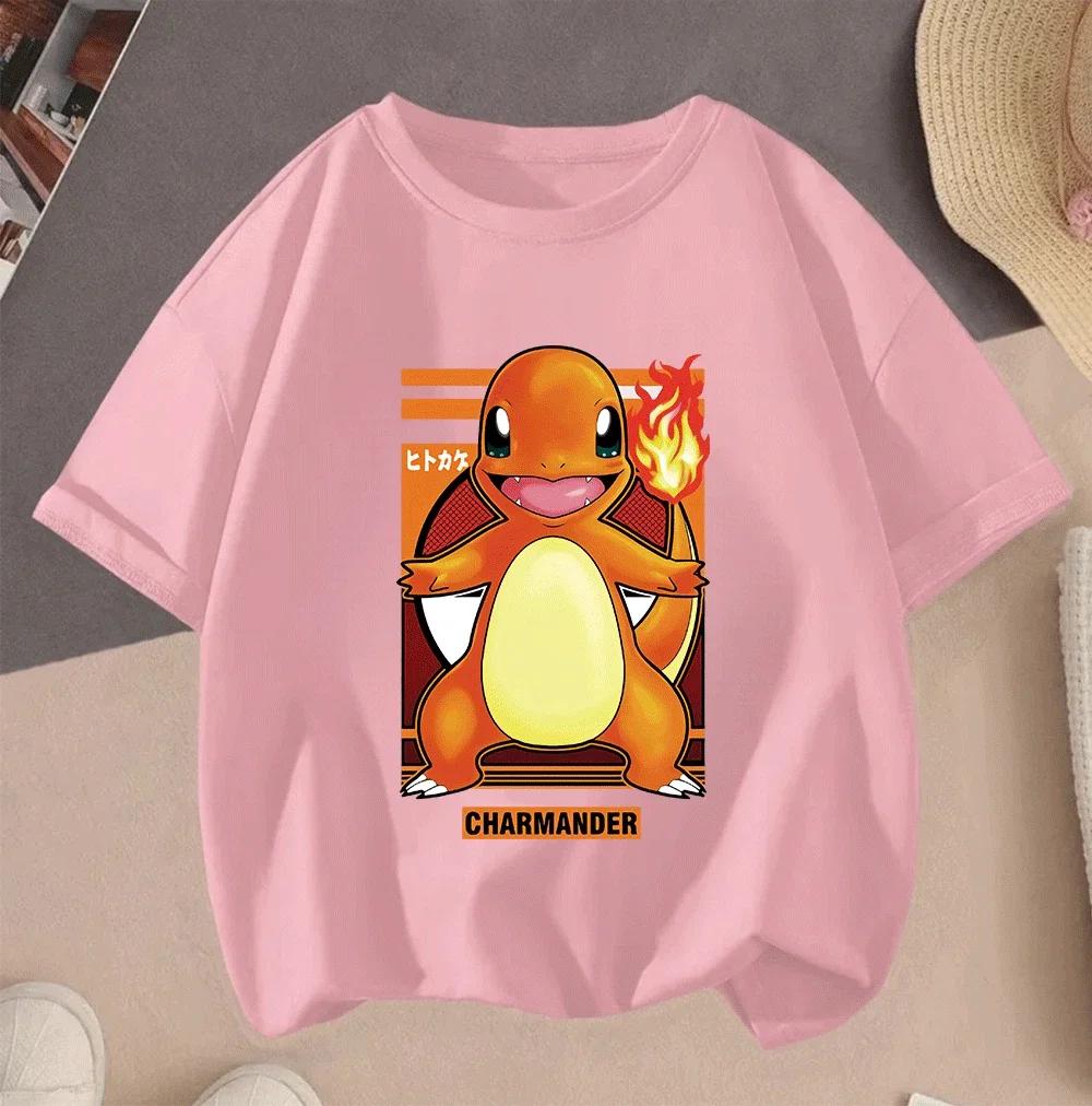 Hot Sale 2026 Summer Kids Pikachu Tee Cute Cartoon Casual Daily Wear Unisex Children Shirts 100