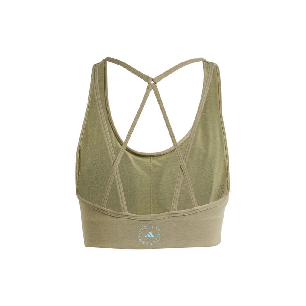 adidas By Stella McCartney Medium Support Cross-Back Sports Bra Olive Green Women IT5717