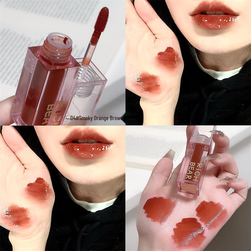 Rich Bear Glazed Lip Tint: Lustrous, Long-lasting, Water-Gloss Shine, Vibrant Colors
