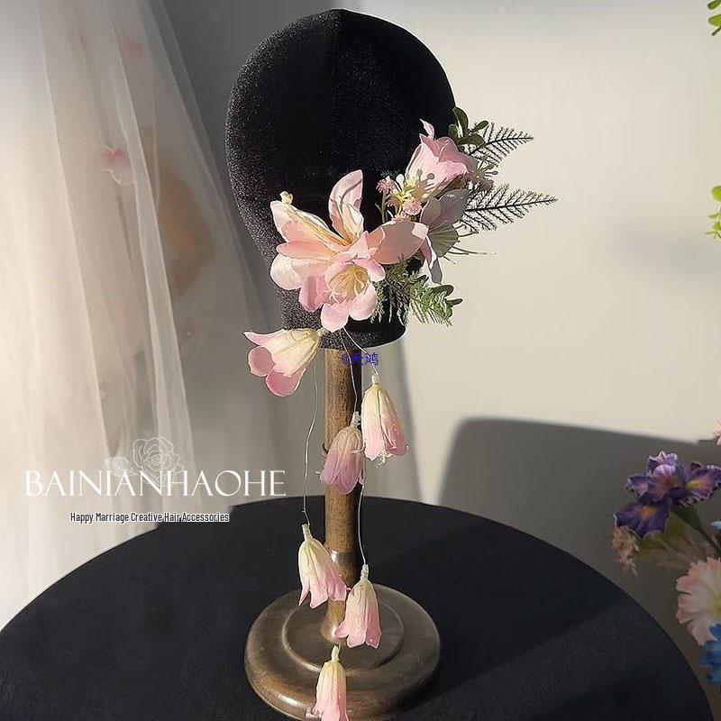 

Sweet Pink Gradient Flower Hair Clip for Bridal Braided Hairstyle - Women s Photo Studio Accessory Sweet Pink Gradient Flower Hair Clip