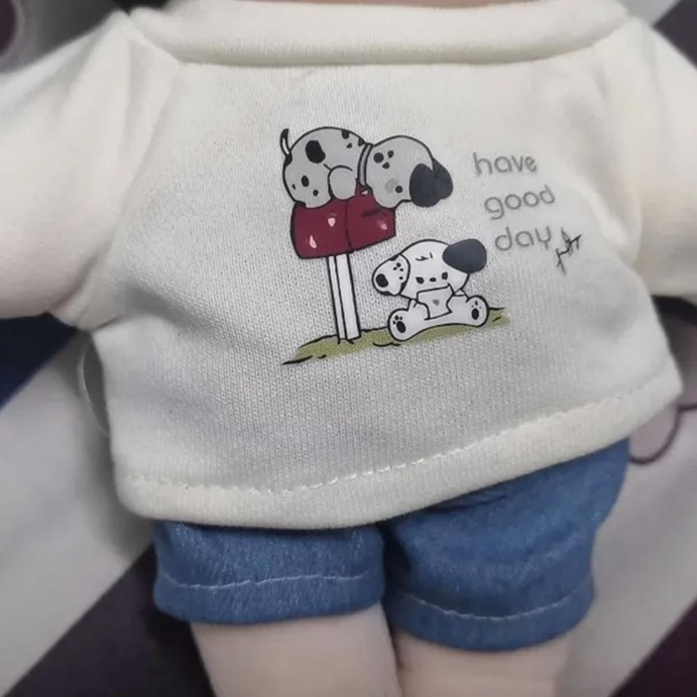 1 set Cartoon Dog 20cm Cotton Doll Clothes Denim Shorts Plush Doll Clothes  20cm Cotton Doll