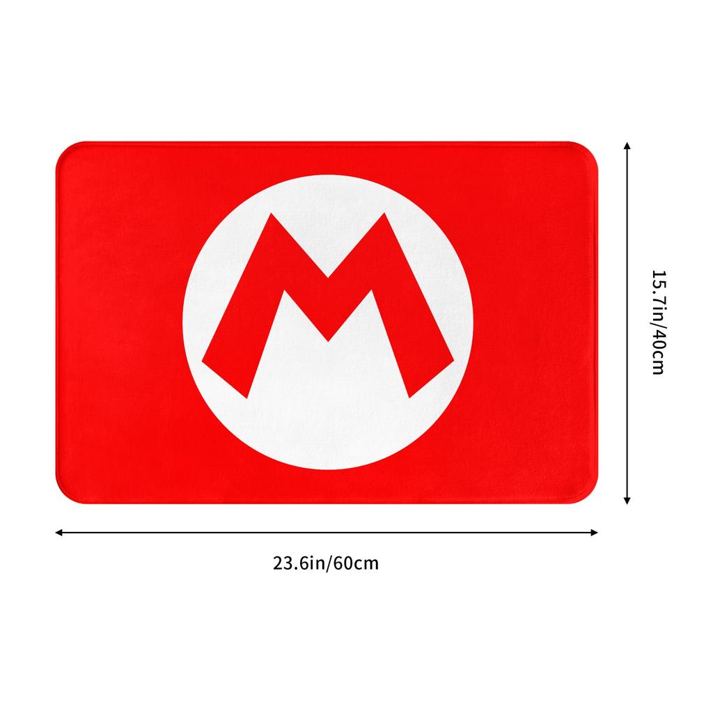 Cartoon Game Marios M Letter Printed Doormat Mat Anti-Slip  Kitchen Bathroom Bedroom Rug Carpet 40*60cm