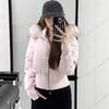 Women's Winter Thickened Korean-Style Cotton Coat with Large Fur Collar, Slimming Design, and Fitted Waist, Short-Length Jacket