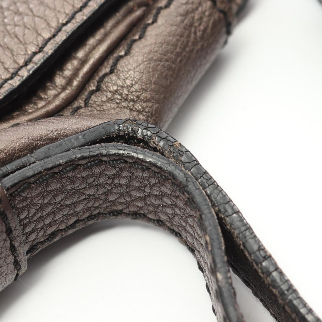 Used CELINE Messenger bag Shoulder Bag leather Brown Used Women