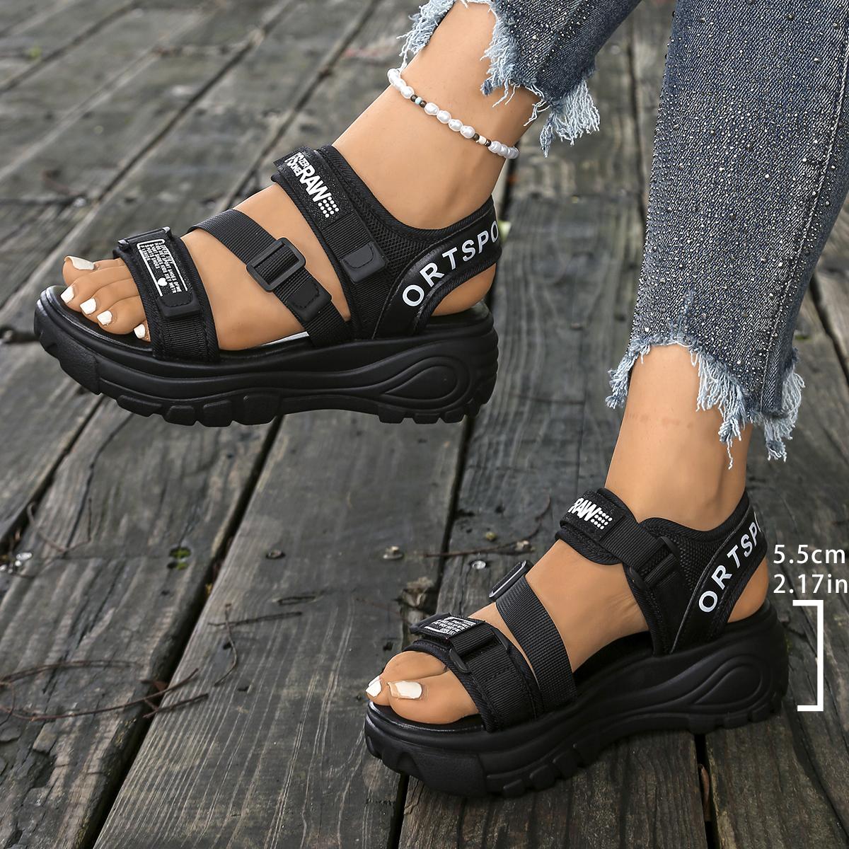 

Модные летние женские босоножки на танкетке, удобная обувь больших размеров для женщин, роскошные дизайнерские каблуки, сексуальные босоножки на платформе, Zapatos De Mujer 36 чёрный