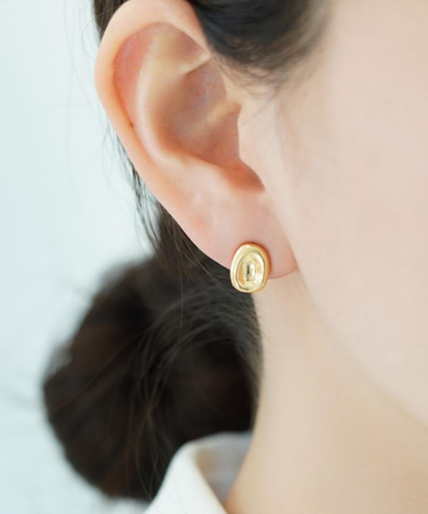 Alleun Silver 925 Pebble Bold Daily Earrings