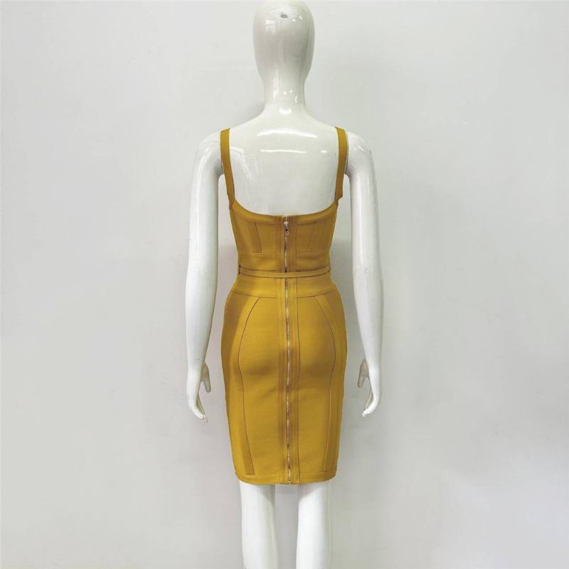 Spring Elegant Sexy Bandage Dress Slim Belt Evening Dress Party Women's Wear