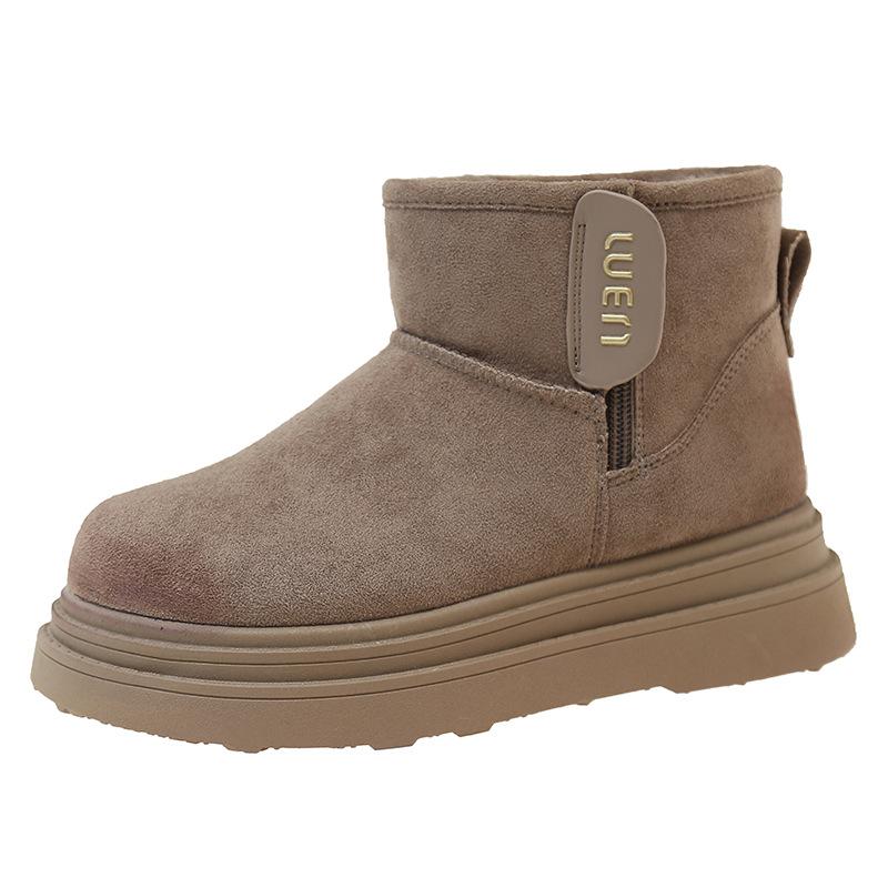 Snow boots autumn and winter new women's shoes platform-soled plush Martin boots wool cotton boots sheep cake plush Boken shoes