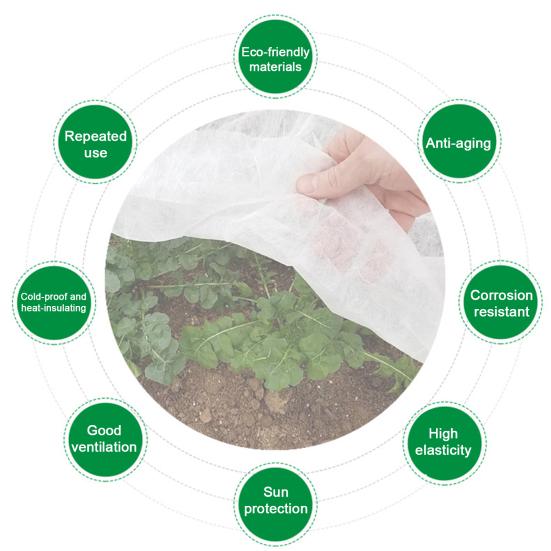 Non Woven Fabric for Agriculture Floating Row Cover Garden Plants, Frost Protection Blanket, Breathable Non-woven Reusable Orchard Heat Insulation