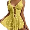 Erotic underwear suspender see-through stripless nightdress plus size sexy breastless pajamas transparent nightdress set temptation