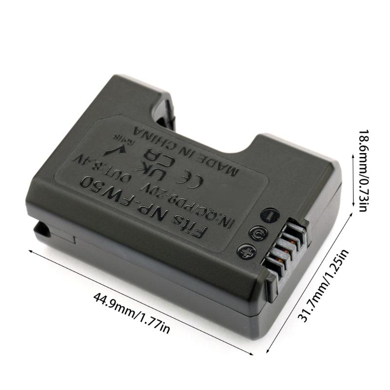 Replacement Battery Pack for FW50 Dummy Battery Pack Coupler Adapter 9V/12V/15V/20V for ILCE-7S ILCE-7R ILCE-7M2